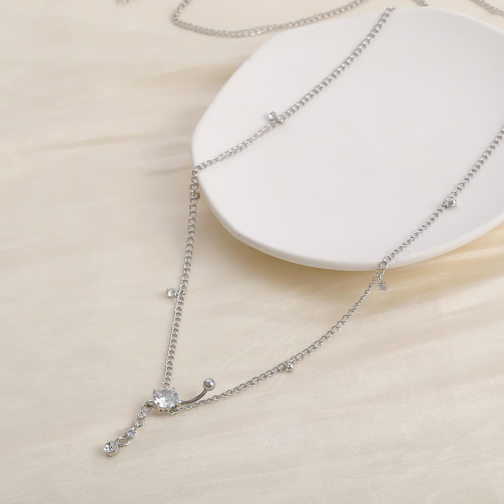 Sexy Minimalist Body Chains Human Body Perforated Zircon Navel Stud