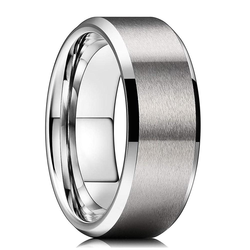 4mm Double-beveled Fashionable Matte Tungsten Steel Stainless Steel