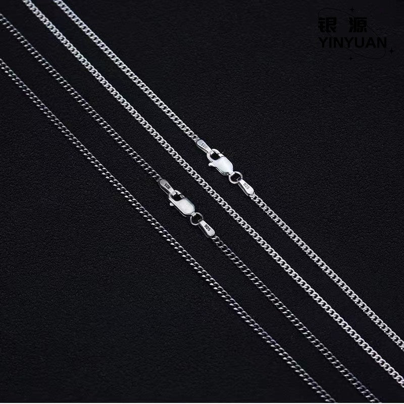 Aged-style Necklace 925 Sterling SilverMinimalist Unisex Delicate Cuban Link Chain