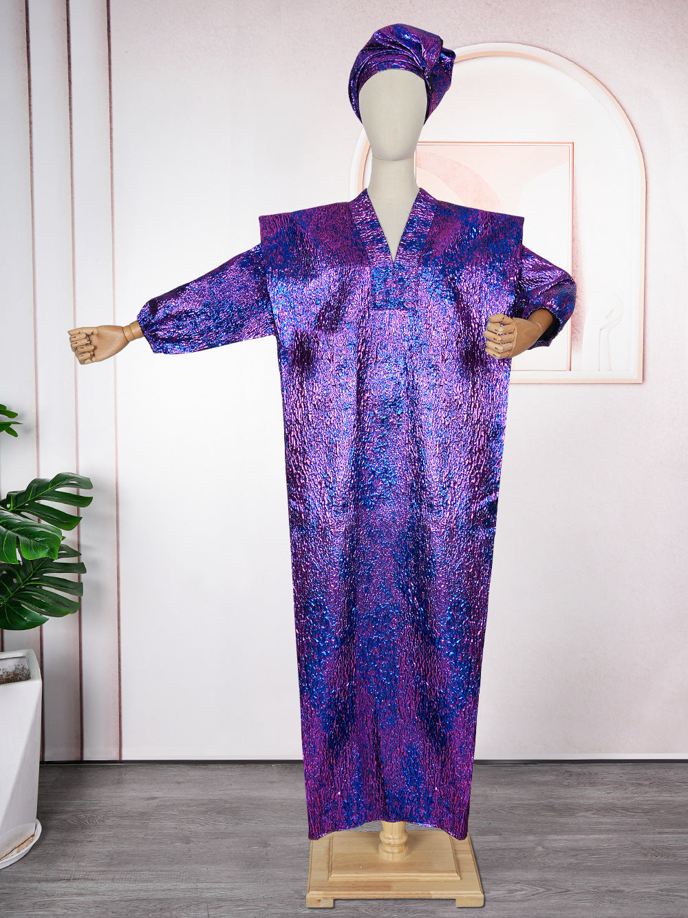 Muslim Figured Cloth Loose Long Robe Women's Clothing Plus Size Dress
