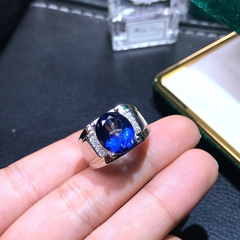 Men's Natural Tanzanite Topaz Ring