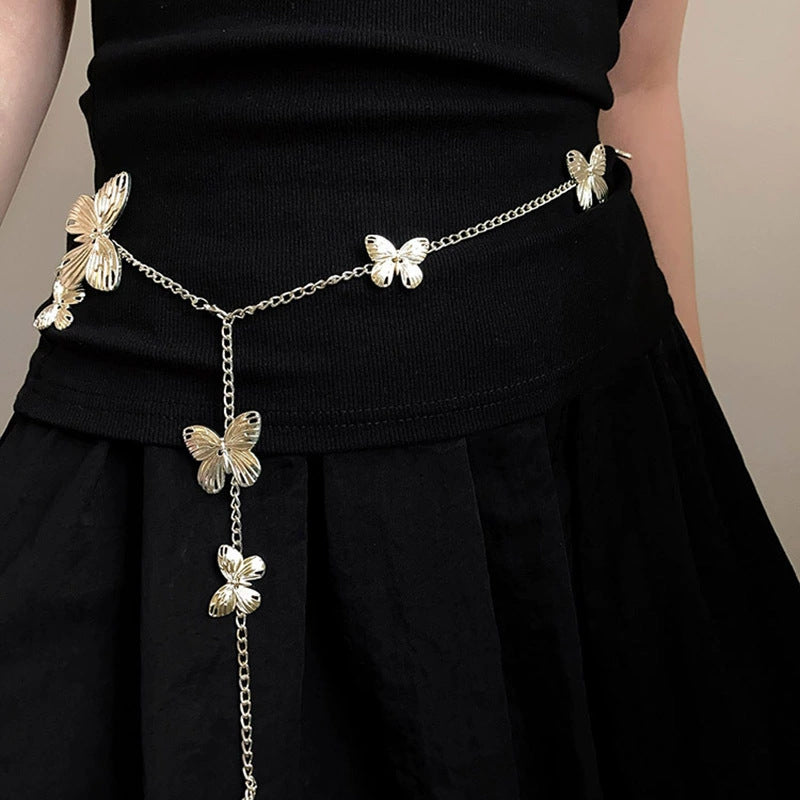 Golden Butterfly Waist Chain All-match Simple Belt Retro Style