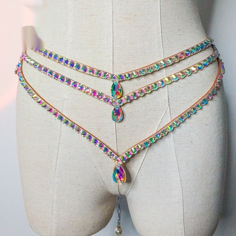 New Belly Dance Waist Chain, Heavy-duty Hot Drilling Oriental Dance Handmade