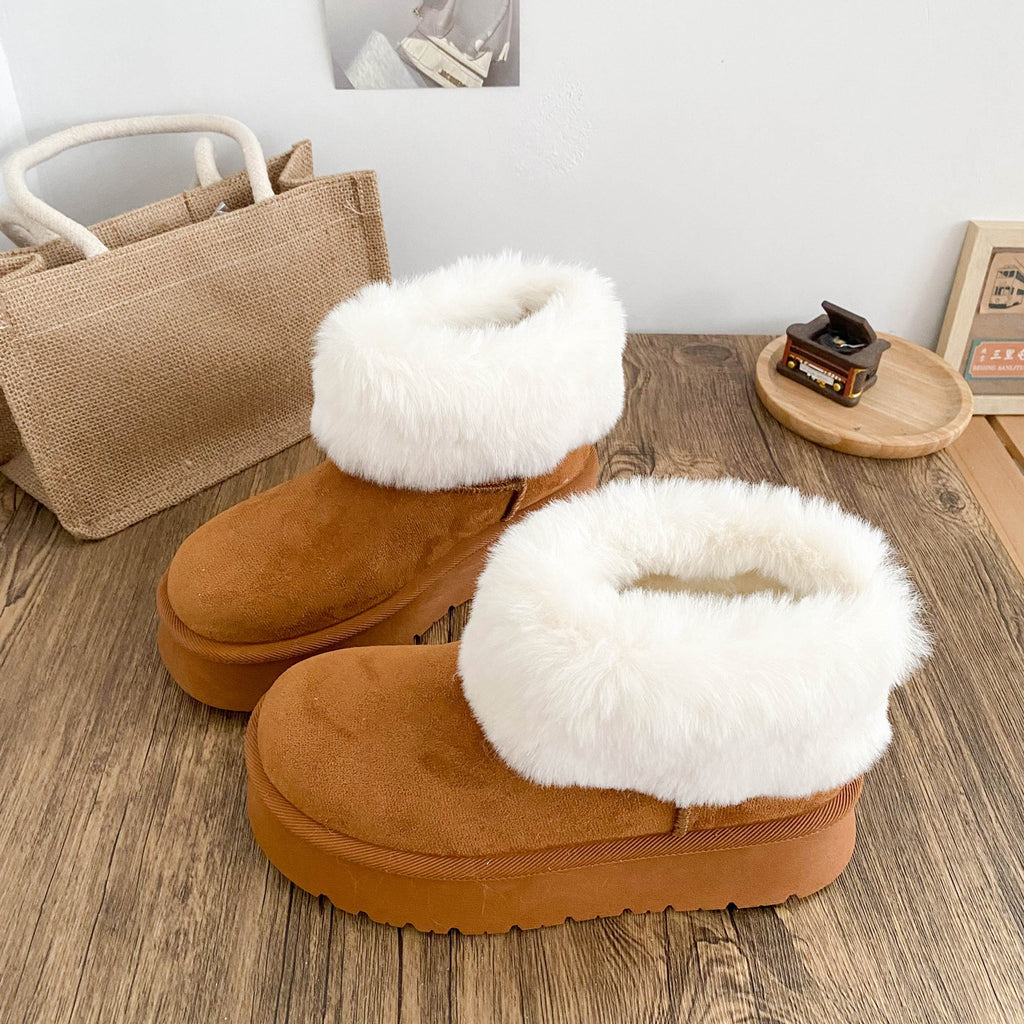 Women's Short-tube Snow Boots With Latex Insoles