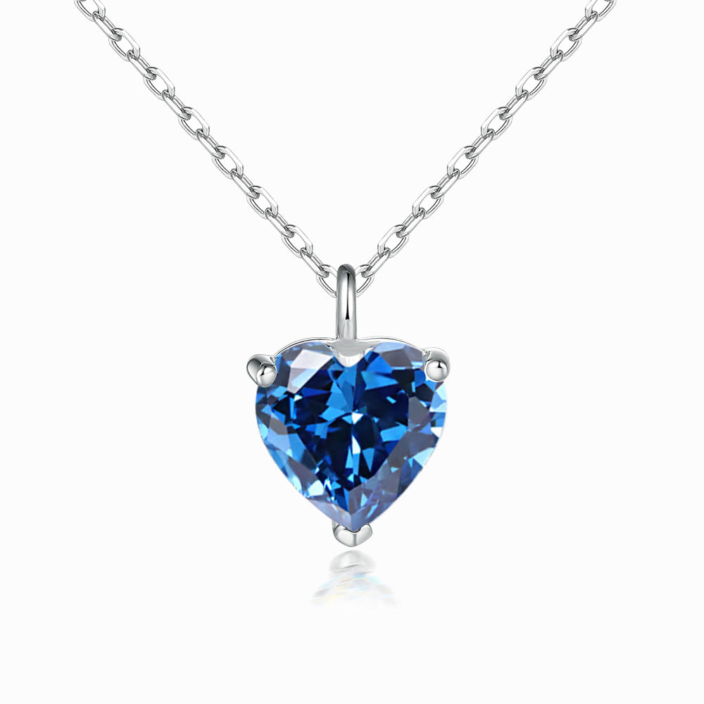 Simple Heart-shaped Zircon Pendant Necklace Versatile