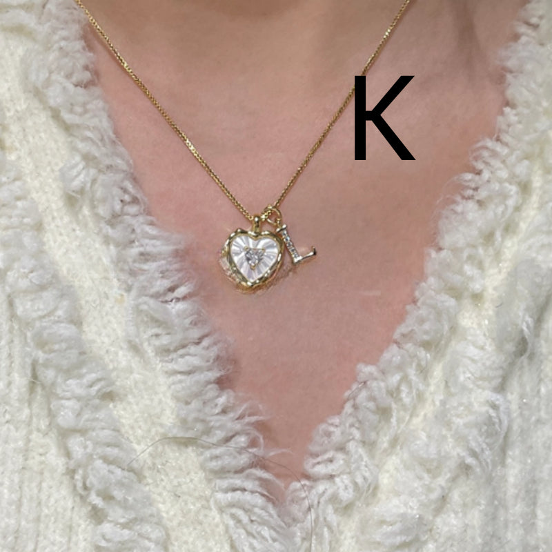 Shimmering Titanium Steel Korean-style Natural Mother-of-Pearl Necklace