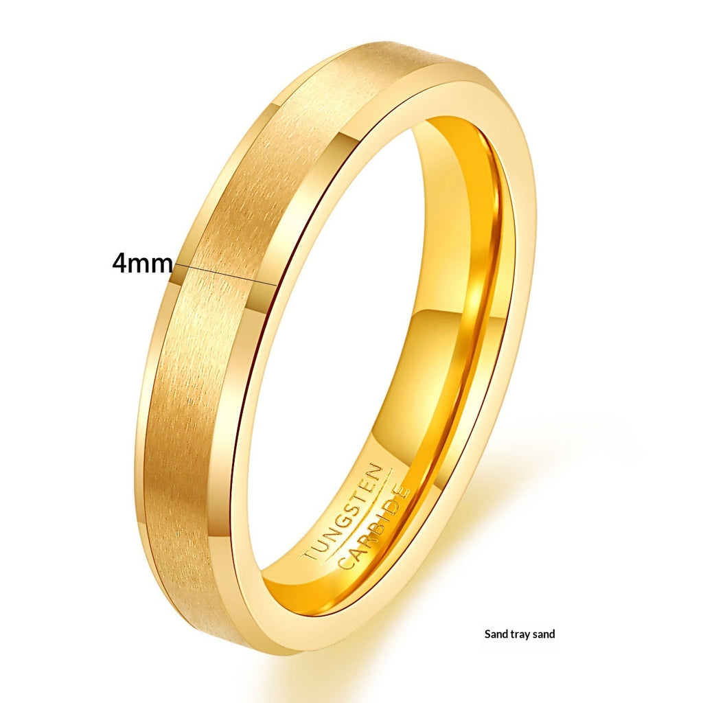 4mm Double-beveled Fashionable Matte Tungsten Steel Stainless Steel