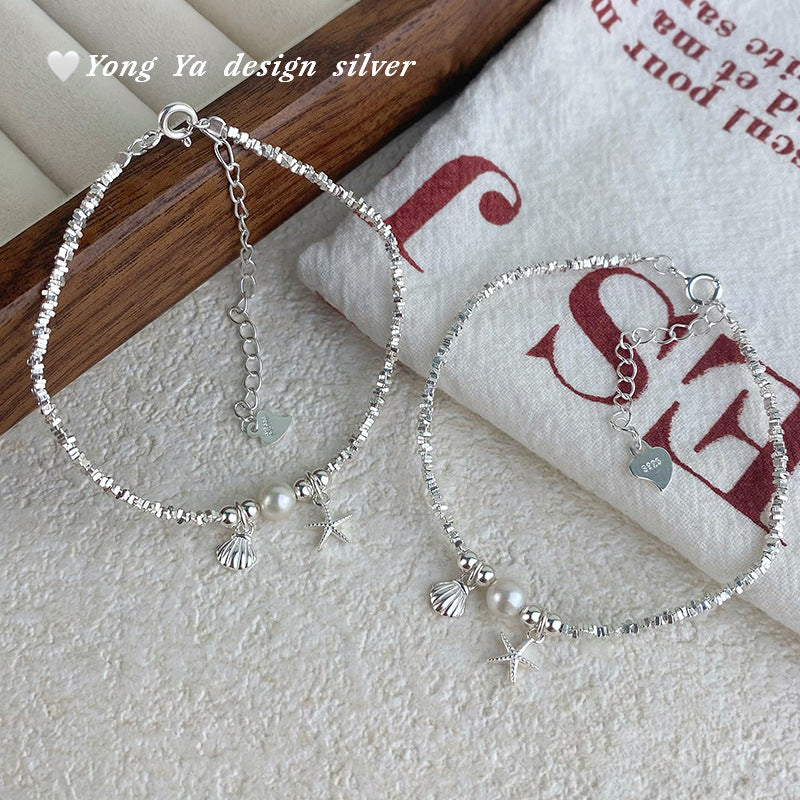 Silver Star Shell Bracelet For Women