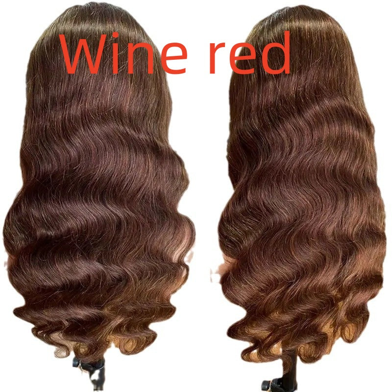 Brown Big Wave Fake Long Curly Wig Head Cover