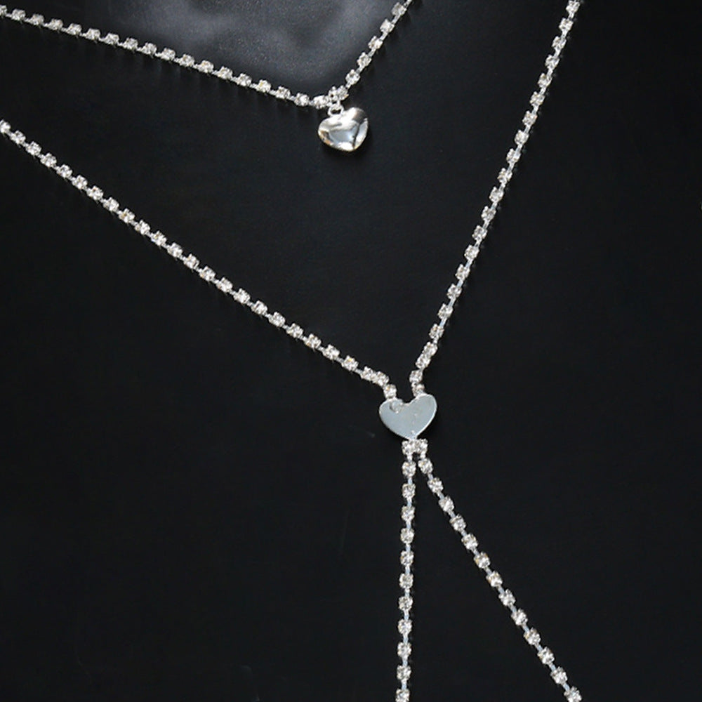 Rhinestone Love Body Chains Accessories