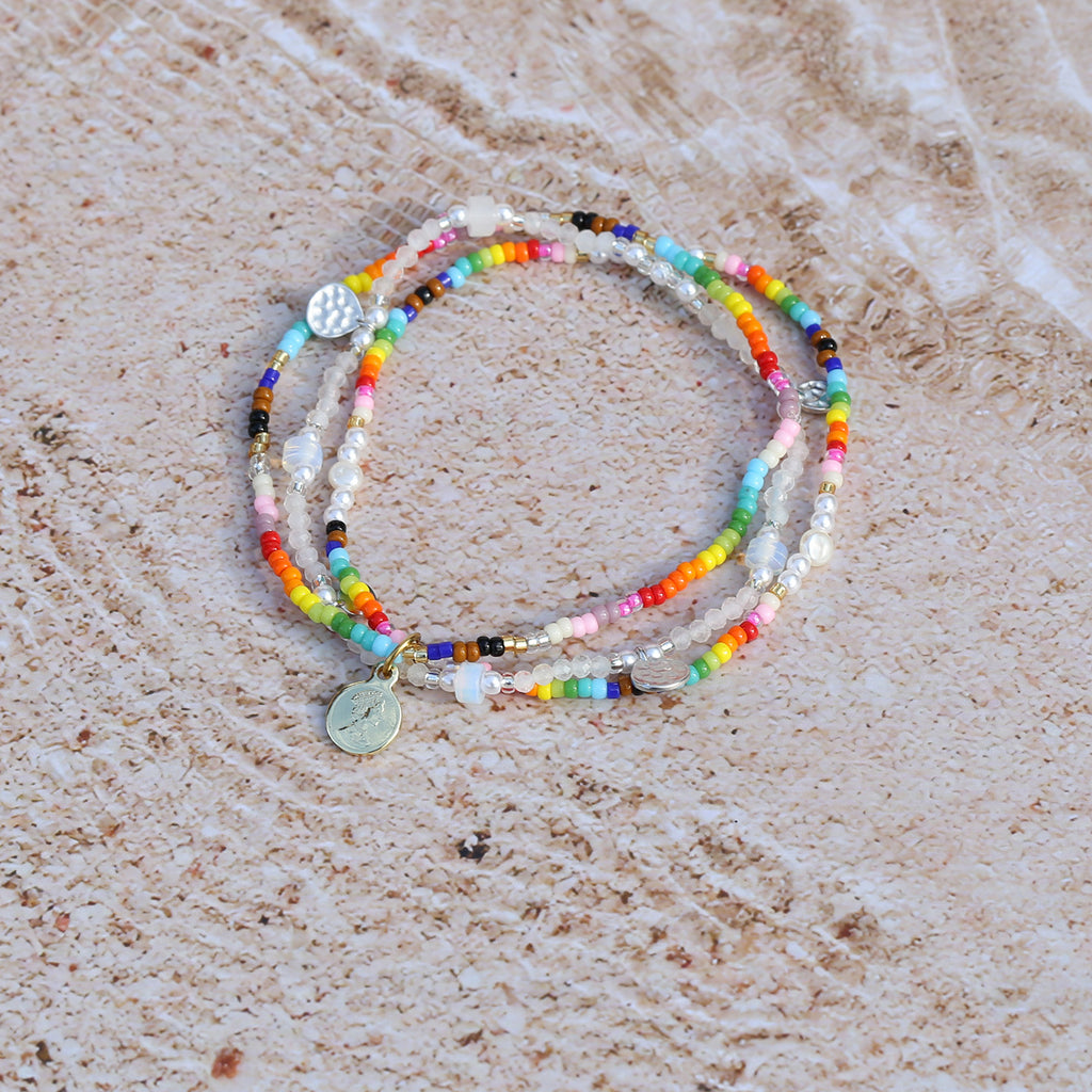 Casual Three-layer Stacked Bracelet For Women