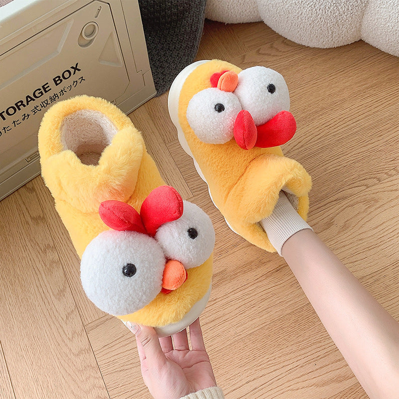 Cute Chick Cotton Slippers Women Winter 2025 New Home Indoor