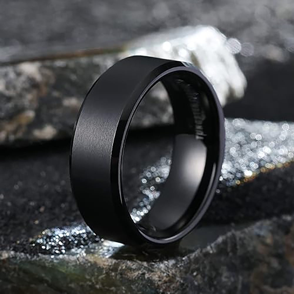 4mm Double-beveled Fashionable Matte Tungsten Steel Stainless Steel