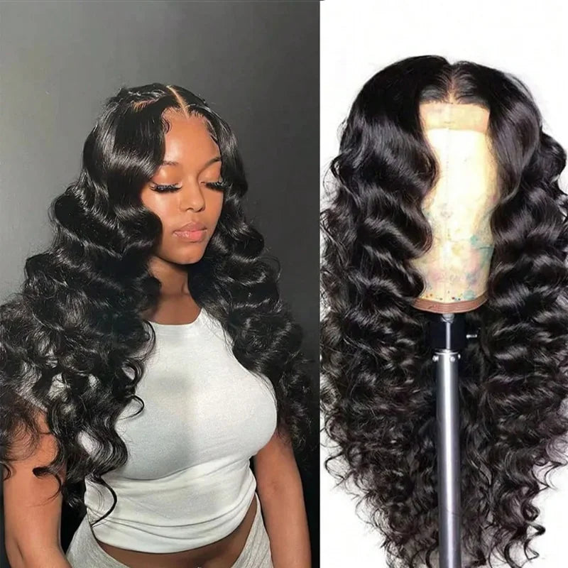 Deep Wave Human Hair Wig 13x4 Lace Front Wig For Women 200% Density Pre-Plucked With Baby Hair Transparent Lace Wig 22 Inch