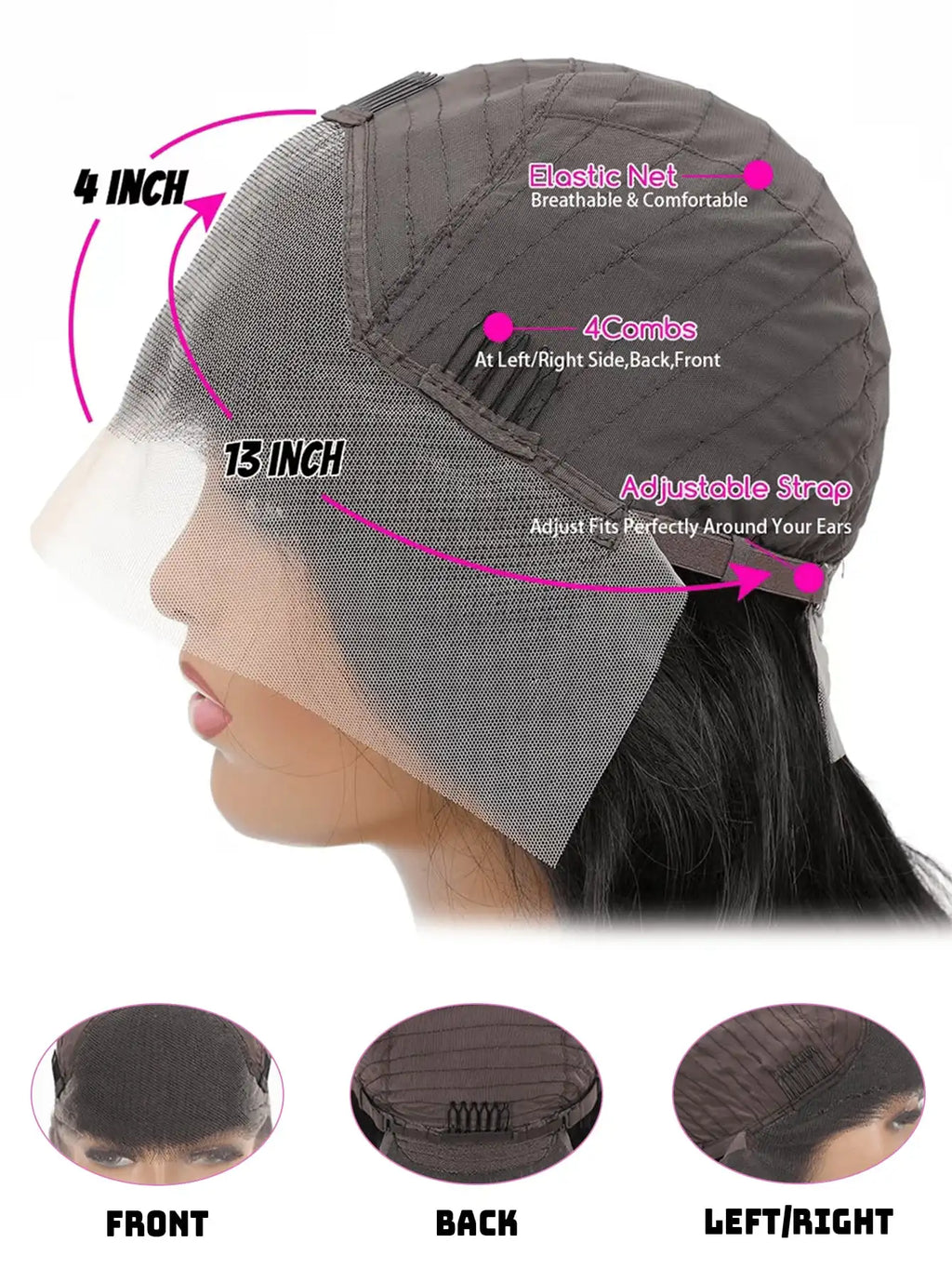 250% 13x4 Curly Lace Frontal Wigs Human Hair 250% Density Deep Wave Lace Front Wig Human Hair Transparent Lace Curly Wigs