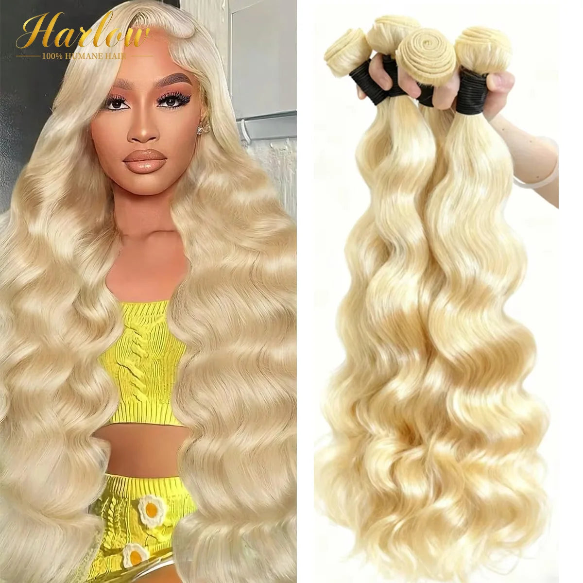 30 40 Inches 613 Honey Blonde Bundles 100% Human Hair Weave Bundles For Black Women Body Wave Bundles Human Hair Extension