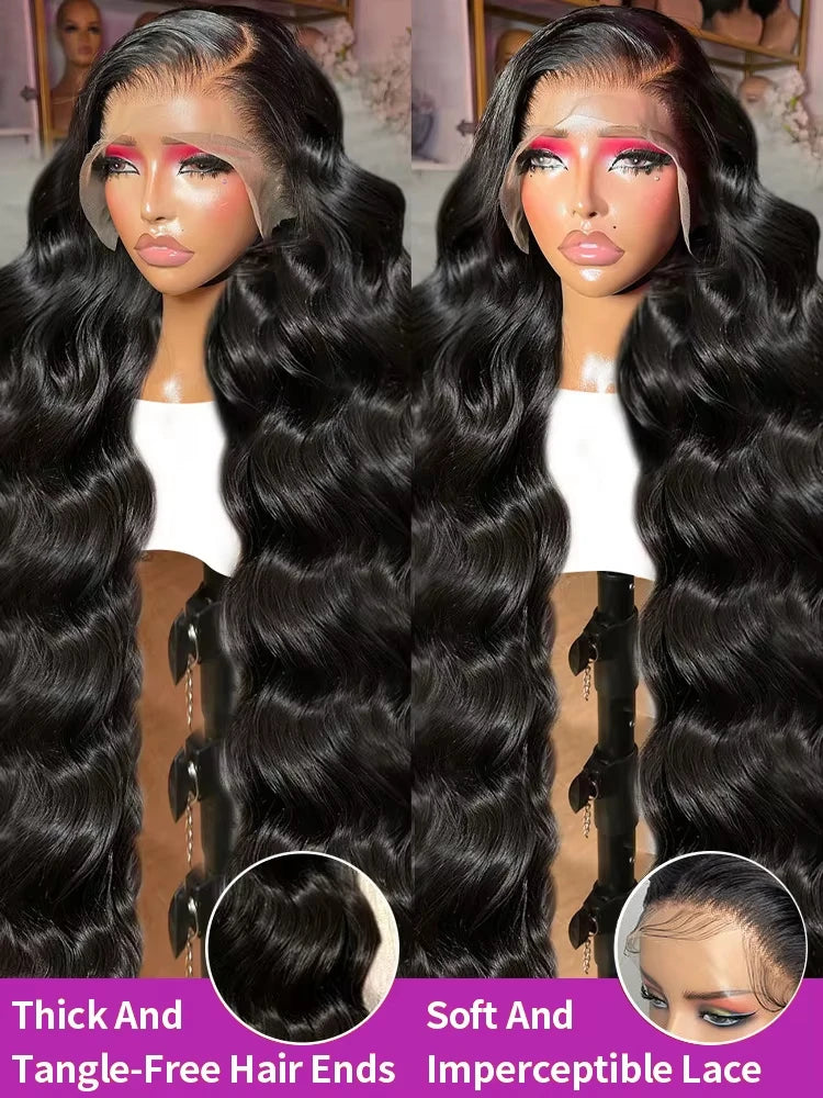 30 40Inch Body Wave Human Hair Wigs 13x6 Hd Lace Frontal Wig  Brazilian Water Wave Lace Front Wigs Pre Plucked For Women