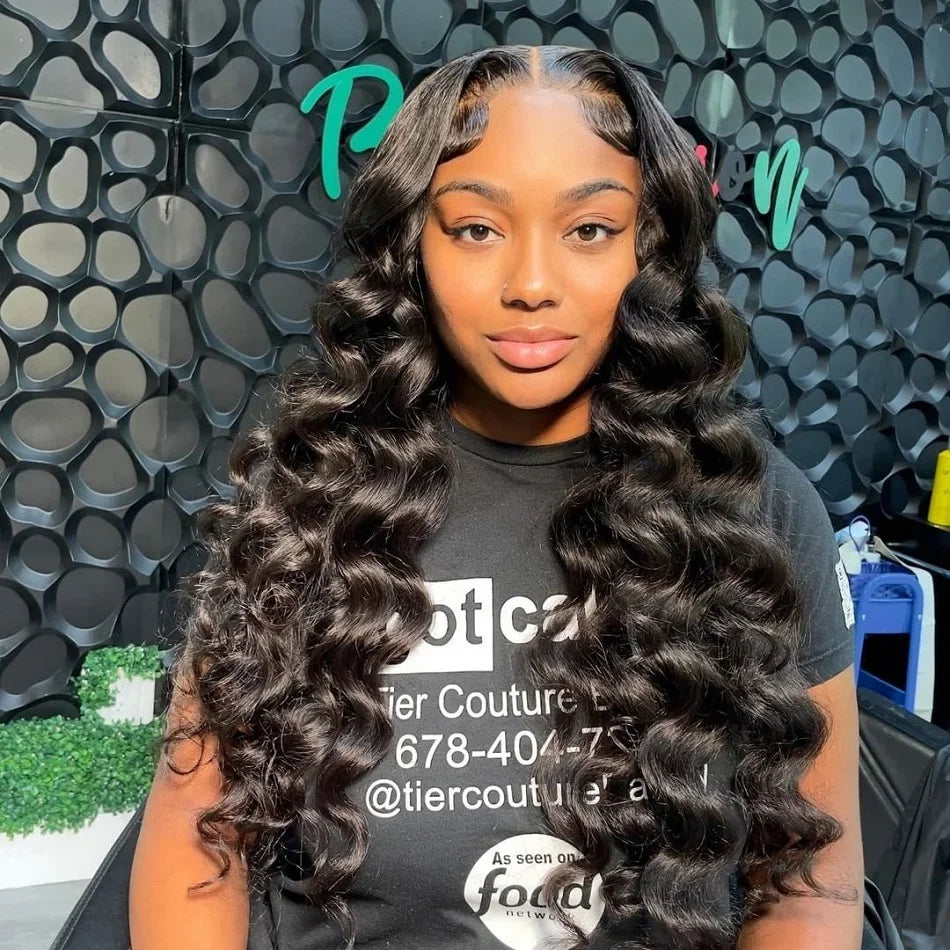250% 30 40Inch Human Hair 13x6 HD Lace Frontal Wig Brazilian Loose Deep Wave Curly Human Hair 360 Full Lace Front Wig Preplucked