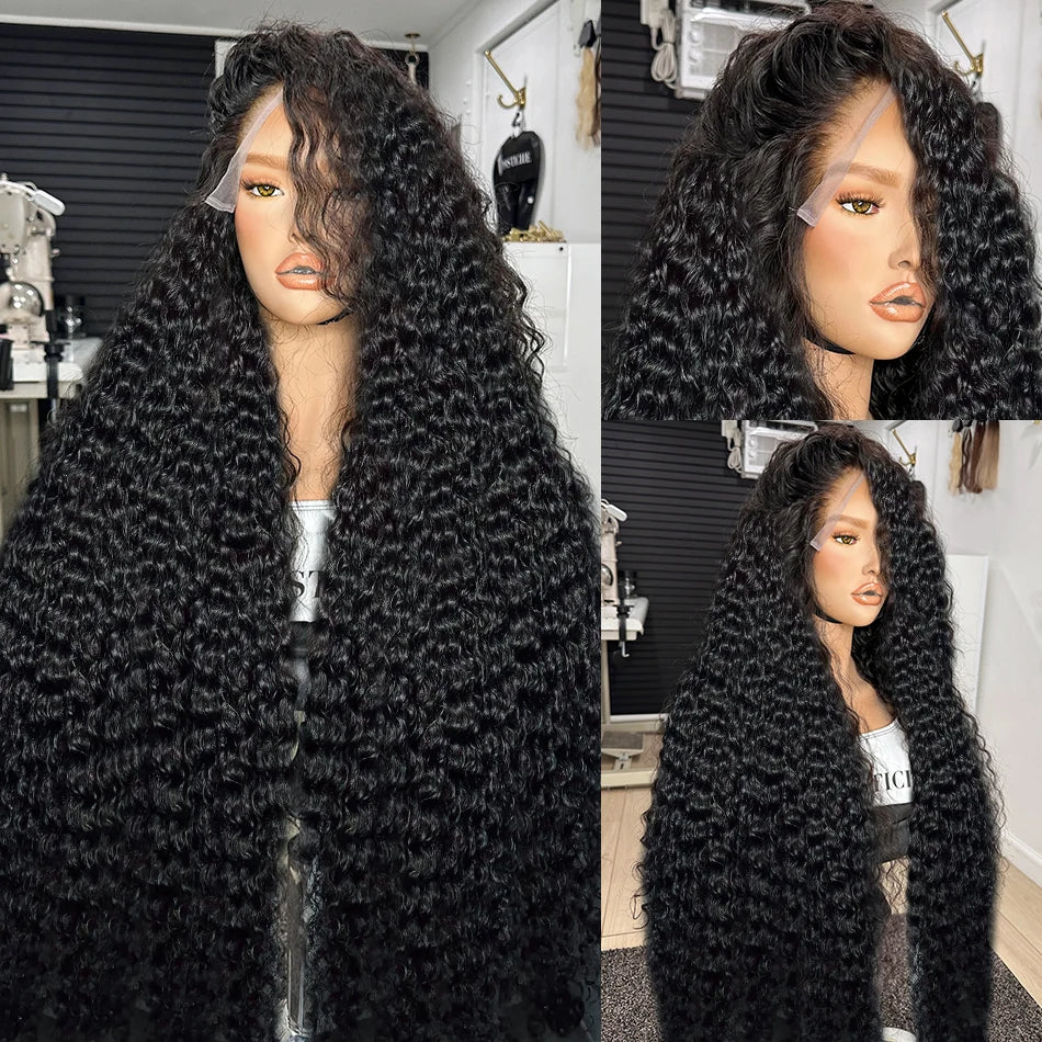 Rosabeauty 30 32 inch Curly Hd Lace Wig 13x6 Human Hair Wig Deep Wave Frontal Wig Brazilian Water Wave Human Hair Wigs For Women