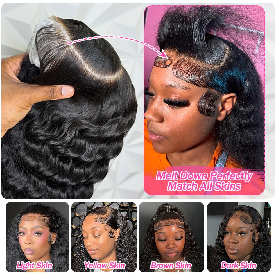 Rosabeauty 30 32 inch Curly Hd Lace Wig 13x6 Human Hair Wig Deep Wave Frontal Wig Brazilian Water Wave Human Hair Wigs For Women