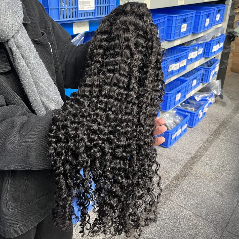 40 46 Inch Water Wave Curly Lace Front Wig 13x6 HD Deep Wave Lace Frontal Wig 300% Density 7x5 Glueless Human Hair Wig For Women