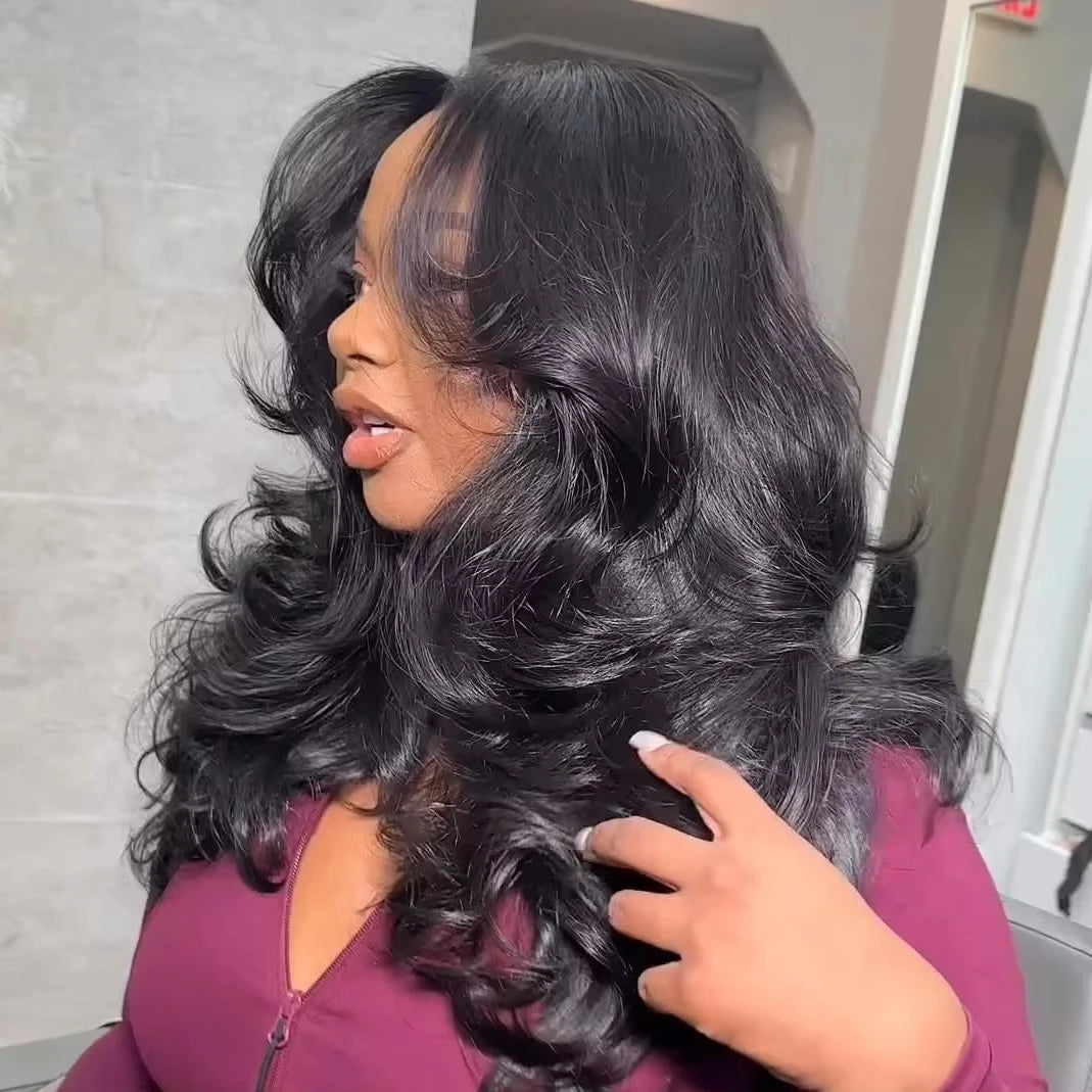 Put On and Go 40inch 250% Density Body Wave Human Hair Wigs 13x4 Lace Frontal Wig Brazilian Hair