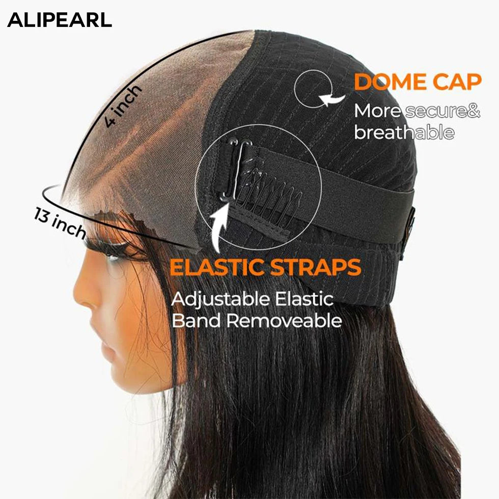 Alipearl Hair Pre Braided Pre Cut Lace Bob Wig Straight Human Hair 13x4 Lace Front Hair 250% Density Bob Wig