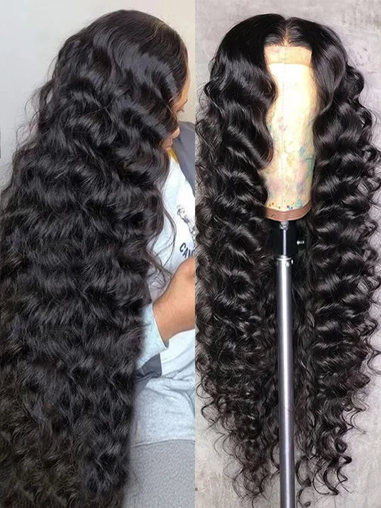 40 Inch HD Loose Deep Wave 13x6 Lace Front Human Hair Wigs Brazilian Curly Water Wavy 13x4 360 Lace Frontal Wigs For Women 250%