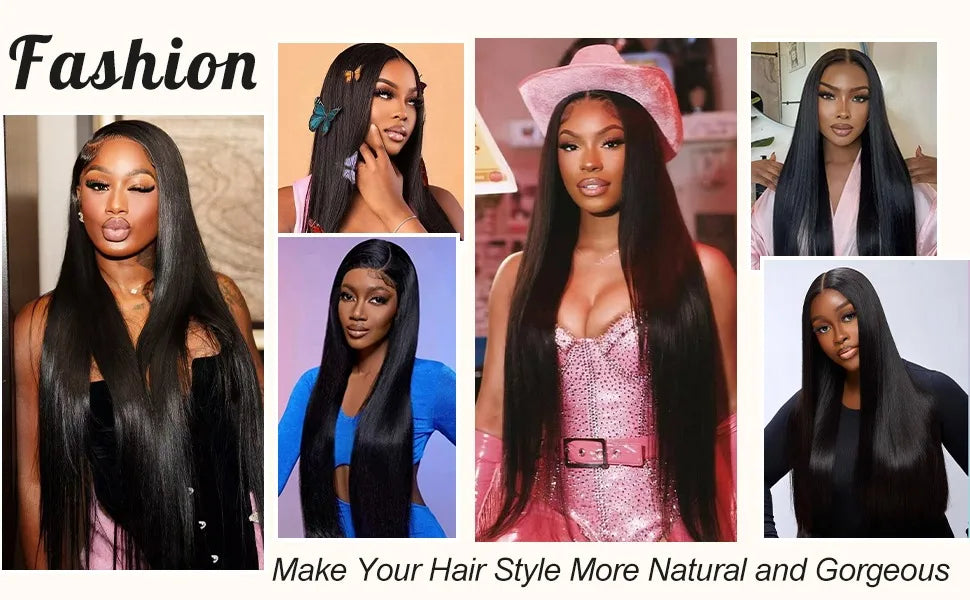 40 42 Inch 13x4 13x6 HD Transparent Bone Straight Lace Front Wigs 250% Brazilian Human Hair Wigs 5x5 Glueless Lace Closure Wigs