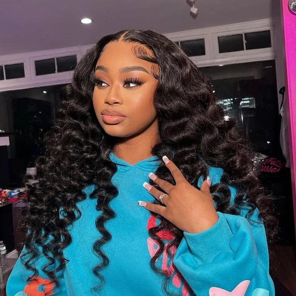 HD 13x6 Loose Nature Wave Lace Front Human Hair Wigs 250% Transparent 30 40 Inch 13x4 360 Full Deep Water Wave Lace Frontal Wig