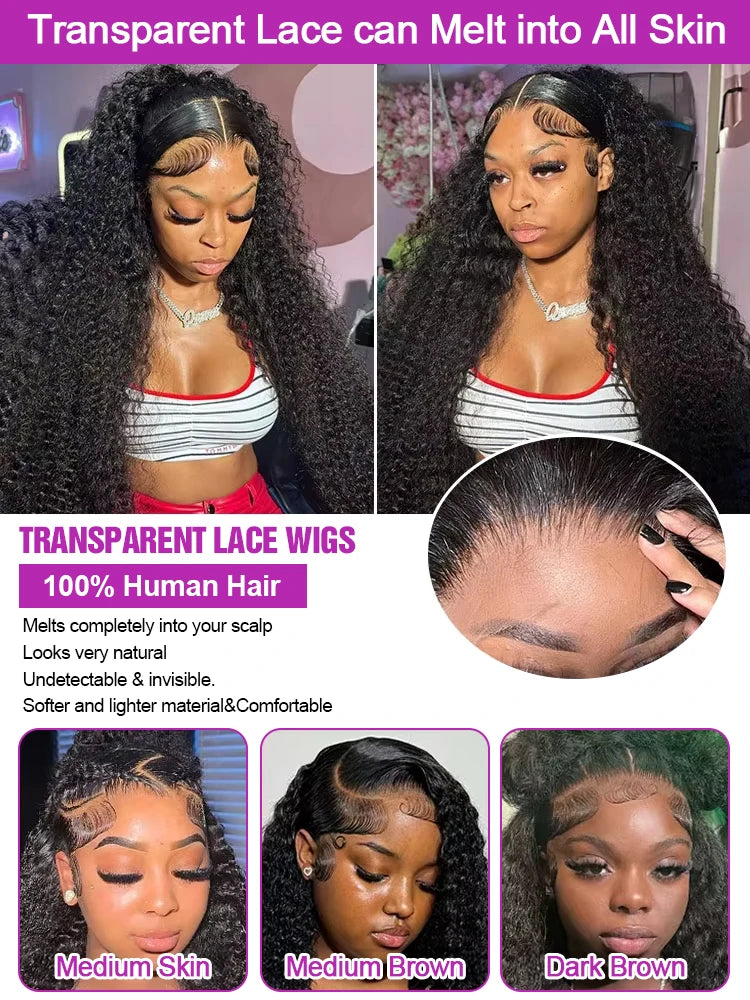 40 46 Inch Deep Wave 13x6 13x4 Hd Lace Front Human Hair Wig 250 Density Water Curly 360 Lace Frontal Wigs Human Hair For Women