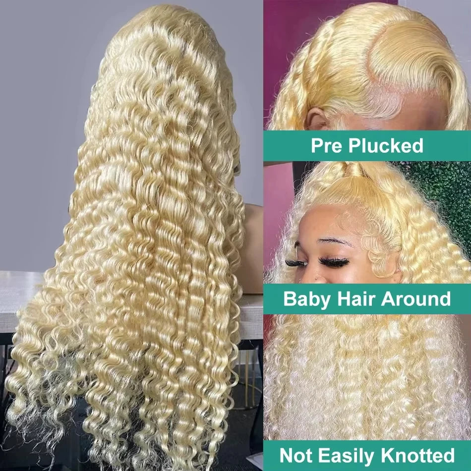 Wewave Curly Human Hair Wig Deep Wave Wigs Water Wave 13x4 13x6 Hd Lace Frontal Wig Bleached Knoted 38 Inch High Flash Sale