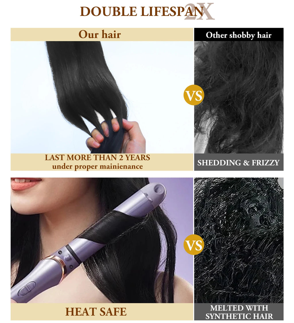 16A Straight Human Hair Bundles 100% Human Hair 40 Inch Brazilian Virgin Natural Black Unprocessed Raw Hair Bundles Extensions