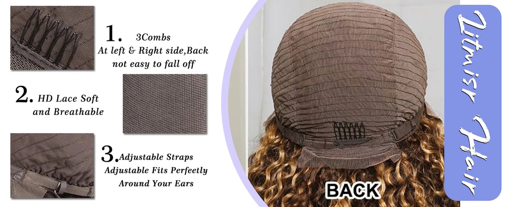 40 Inch Highlight Curly Human Hair Wig Water Wave Lace Frontal wigs Deep Wave 13x6 Hd Lace Front 100% Human Hair Pre Plucked Wig