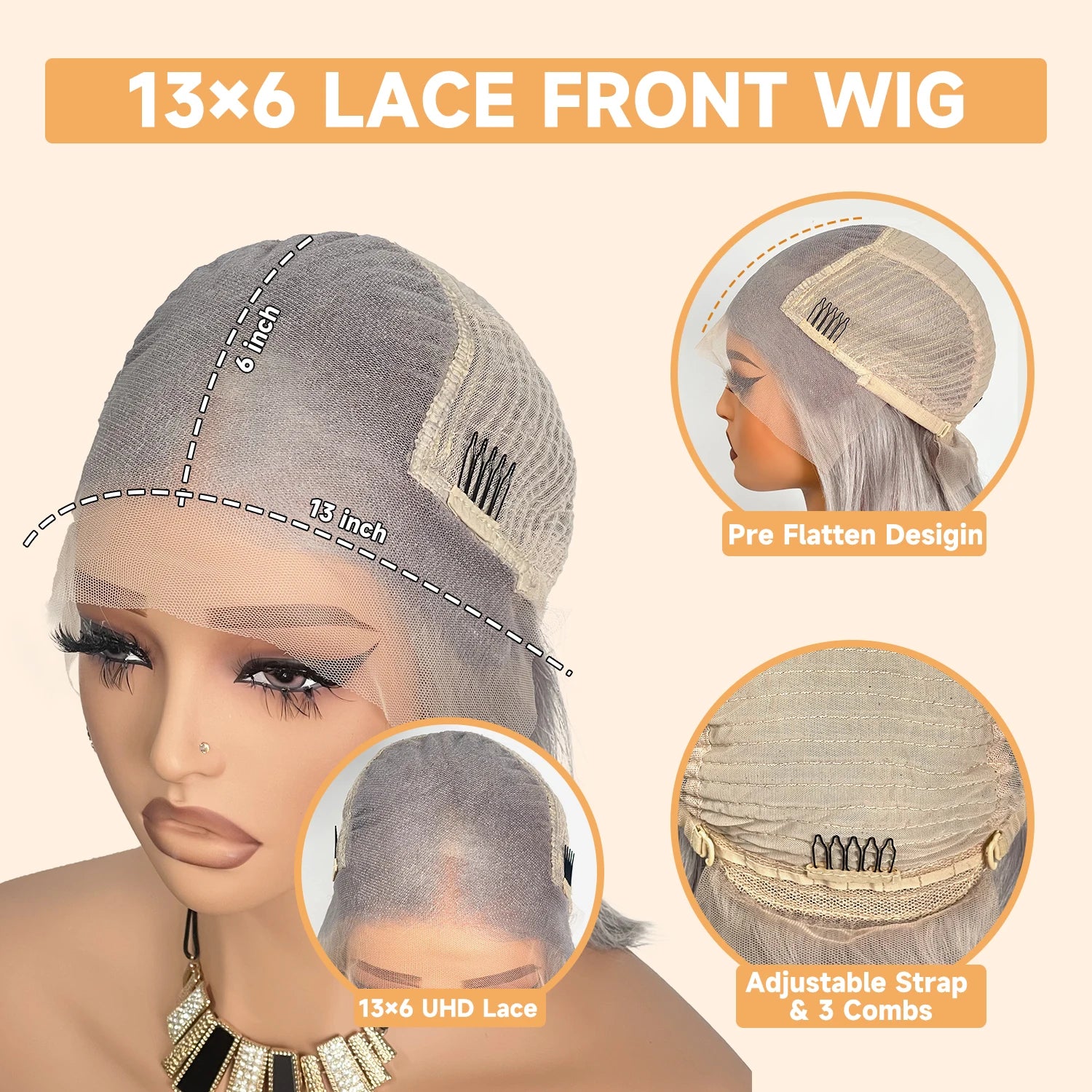 Ash Blonde Body Wave Wigs Human Hair Glueless 150 Density Remy Preplucked Highlight Brown Human Hair Wig 13x6 Lace Frontal Wigs