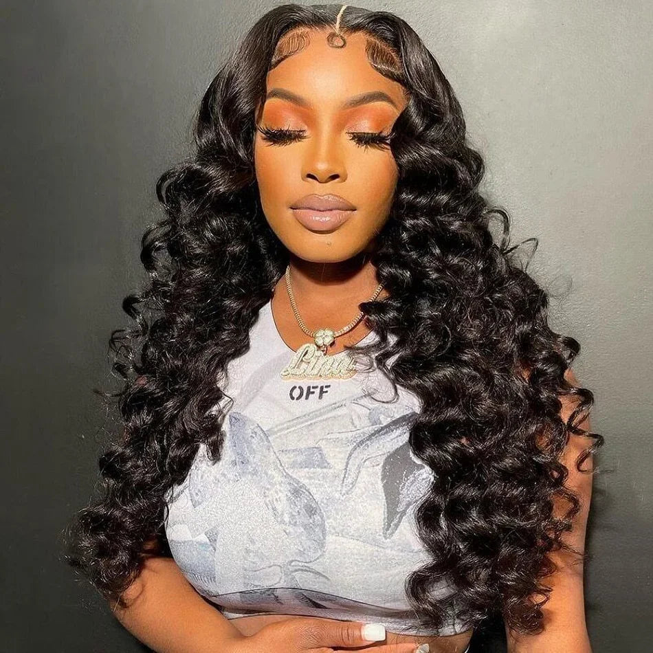 250% 30 40Inch Human Hair 13x6 HD Lace Frontal Wig Brazilian Loose Deep Wave Curly Human Hair 360 Full Lace Front Wig Preplucked