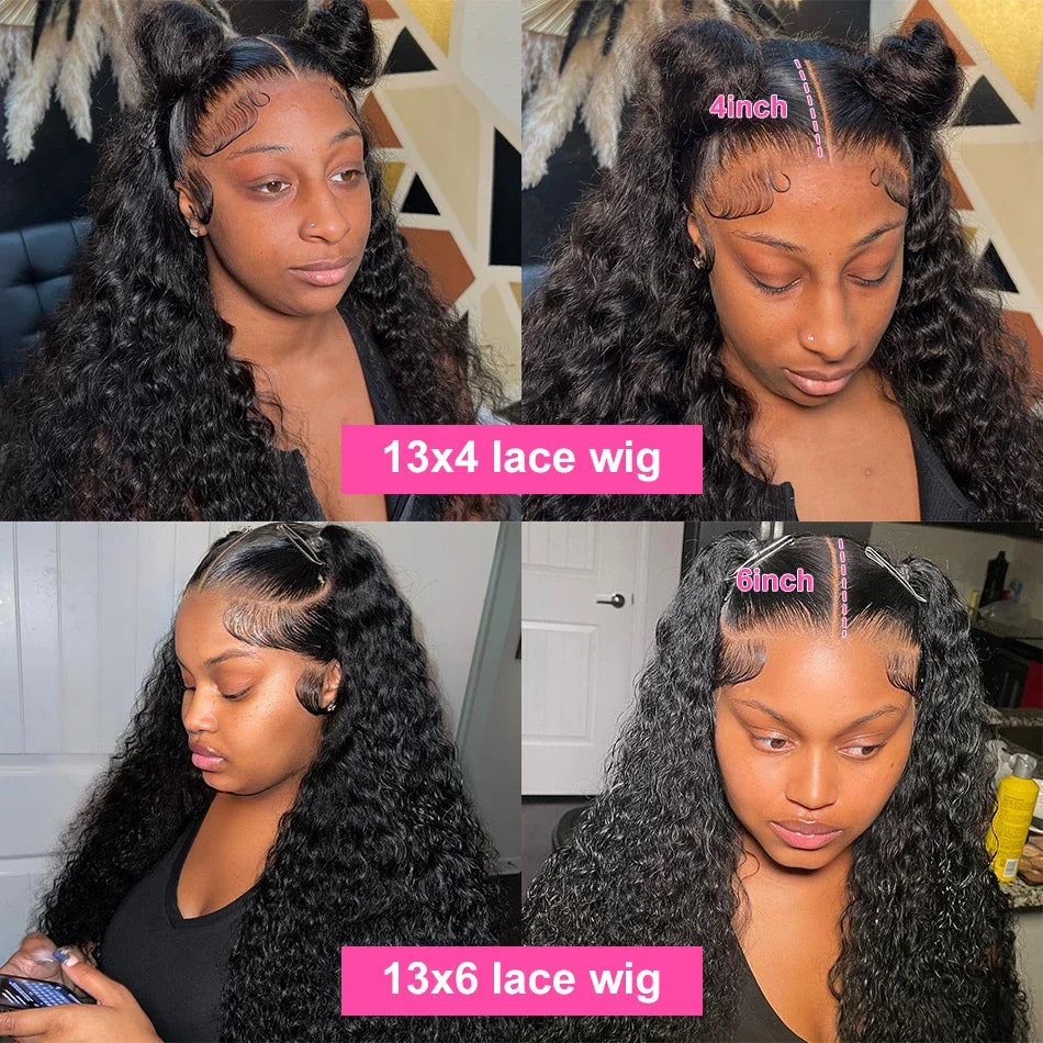 Rosabeauty 30 32 inch Curly Hd Lace Wig 13x6 Human Hair Wig Deep Wave Frontal Wig Brazilian Water Wave Human Hair Wigs For Women