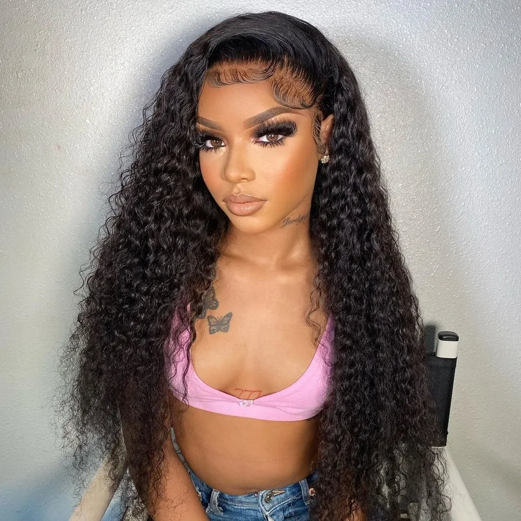 300% Density 40 46 Inch 13x6 HD Loose Deep Wave Lace Frontal Wig Brazilian 13x4 Water Curly Human Hair Wigs For Women Preplucked