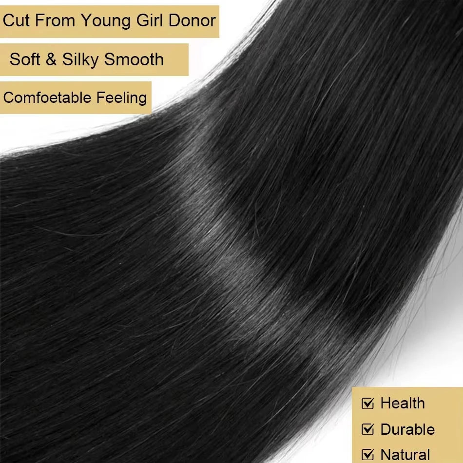 16A Straight Human Hair Bundles 100% Human Hair 40 Inch Brazilian Virgin Natural Black Unprocessed Raw Hair Bundles Extensions