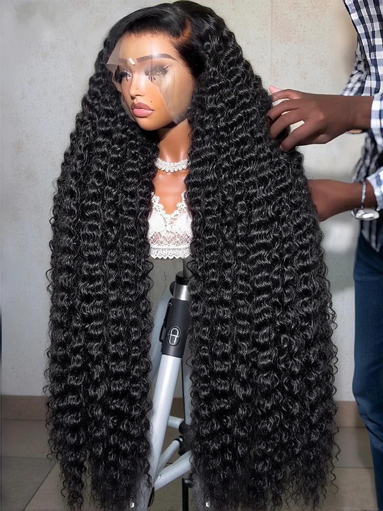 Rosabeauty 30 32 inch Curly Hd Lace Wig 13x6 Human Hair Wig Deep Wave Frontal Wig Brazilian Water Wave Human Hair Wigs For Women