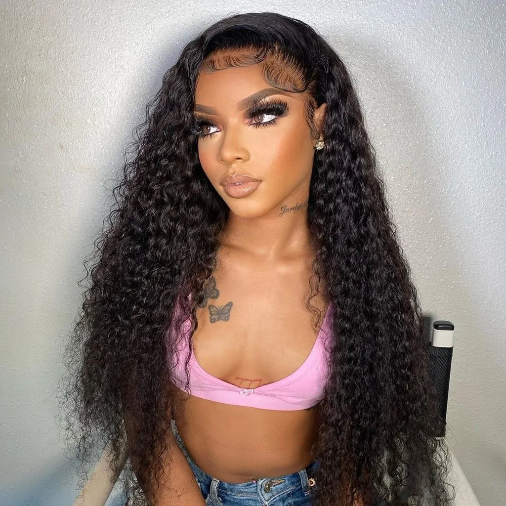 300% Density 40 46 Inch 13x6 HD Loose Deep Wave Lace Frontal Wig Brazilian 13x4 Water Curly Human Hair Wigs For Women Preplucked