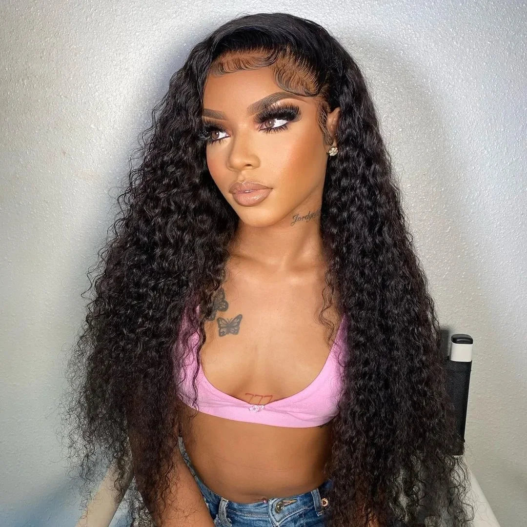 300% Density 40 46 Inch 13x6 HD Loose Deep Wave Lace Frontal Wig Brazilian 13x4 Water Curly Human Hair Wigs For Women Preplucked