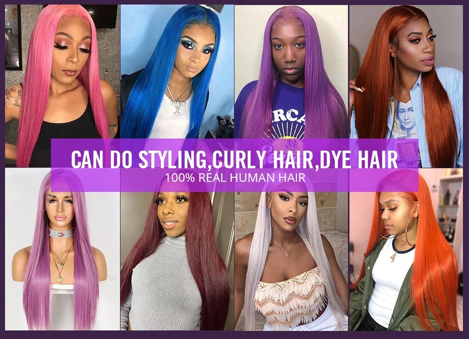 220 Density Bone Straight Human Hair Wigs 40 Inch 13x6 Hd Transparent Lace Front 100% Human Hair Lace Frontal Natural Black Wig