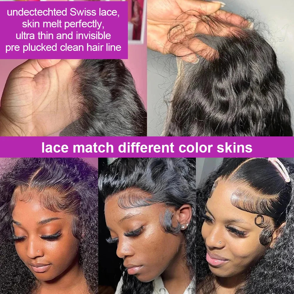 40 46 Inch Deep Wave 13x6 13x4 Hd Lace Front Human Hair Wig 250 Density Water Curly 360 Lace Frontal Wigs Human Hair For Women