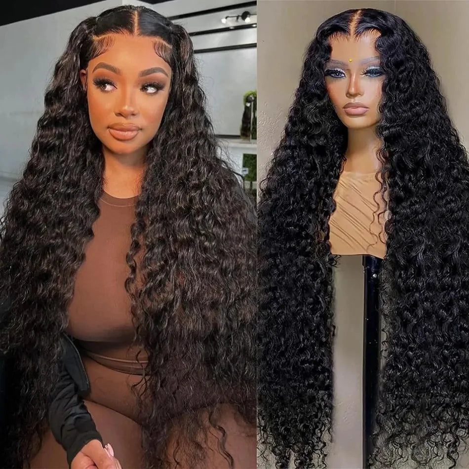 Deep Wave Frontal Wig Hd Lace Wigs On Clearance Sale 13x4 13x6 Water Wave Curly Human Hair Wig 30 Inch Lace Front Wig Human Hair