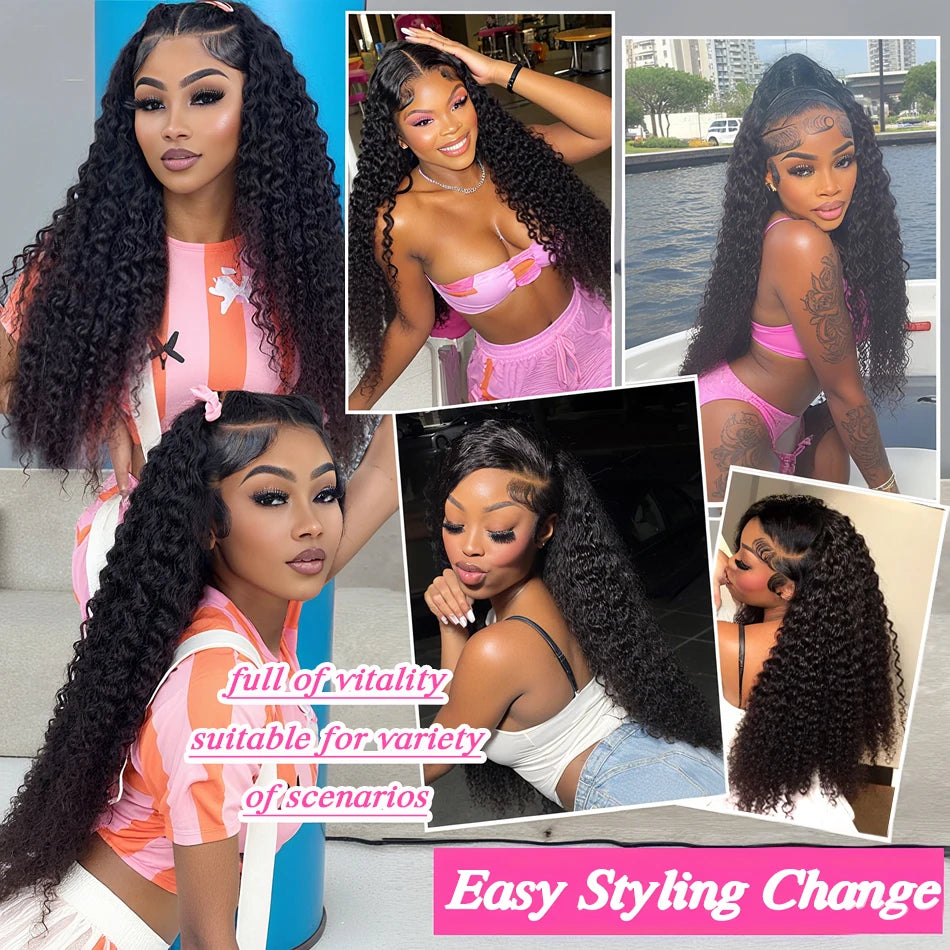 Rosabeauty 30 32 inch Curly Hd Lace Wig 13x6 Human Hair Wig Deep Wave Frontal Wig Brazilian Water Wave Human Hair Wigs For Women