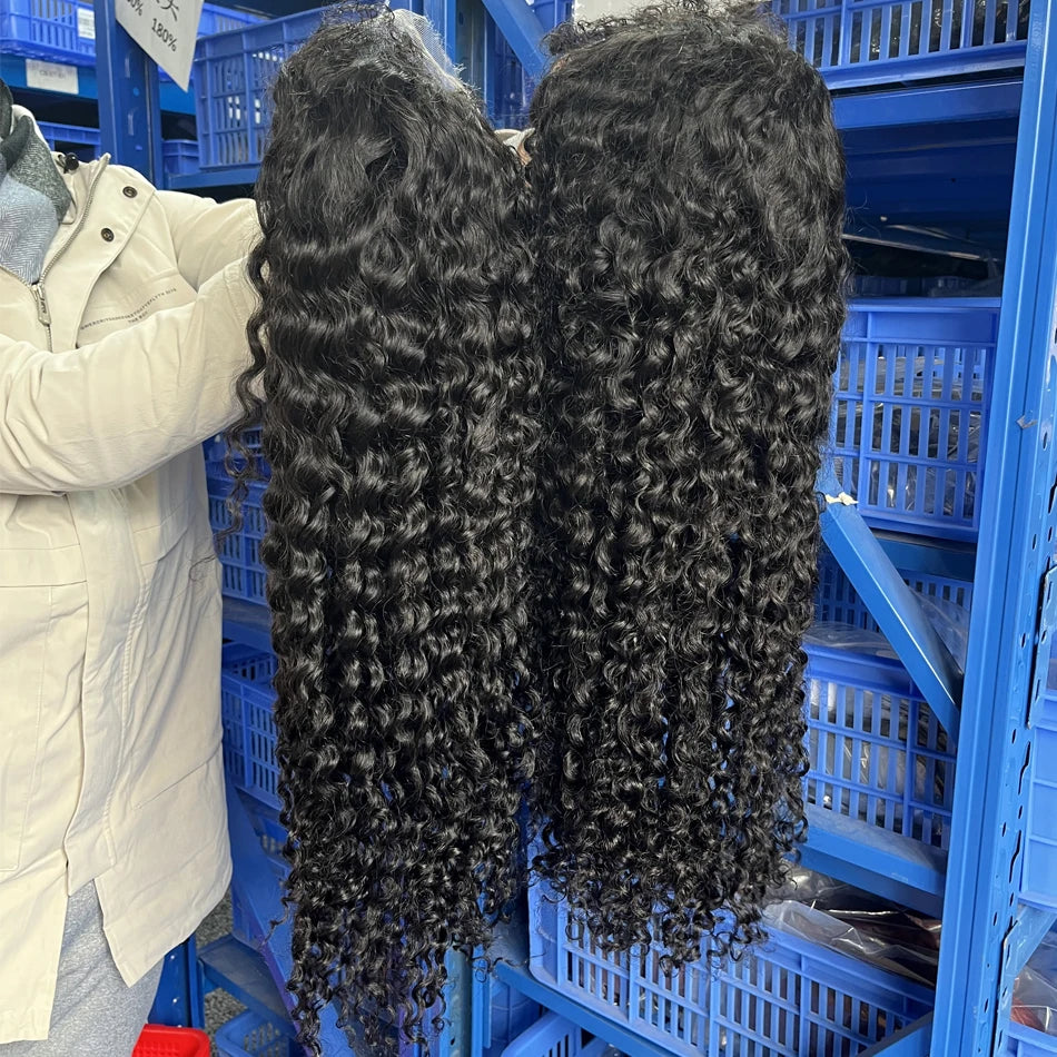 40 46 Inch Water Wave Curly Lace Front Wig 13x6 HD Deep Wave Lace Frontal Wig 300% Density 7x5 Glueless Human Hair Wig For Women