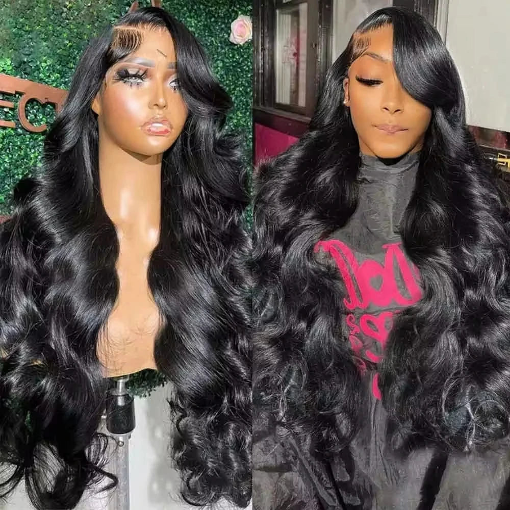 Put On and Go 40inch 250% Density Body Wave Human Hair Wigs 13x4 Lace Frontal Wig Brazilian Hair