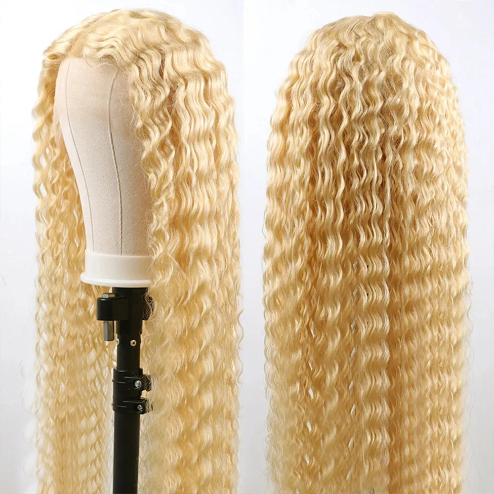 40 Inch Honey Blonde 613 HD Lace Frontal Wig 13x6 Curly Wigs Preplucked Loose Deep Wave Wigs Human Hair 13x4 Lace Frontal Wig