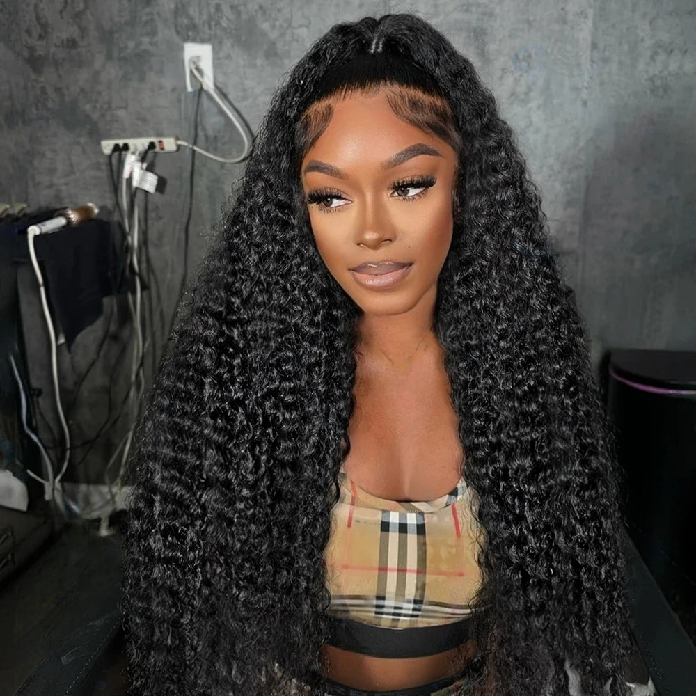 40 46 Inch Water Wave Curly Lace Front Wig 13x6 HD Deep Wave Lace Frontal Wig 300% Density 7x5 Glueless Human Hair Wig For Women
